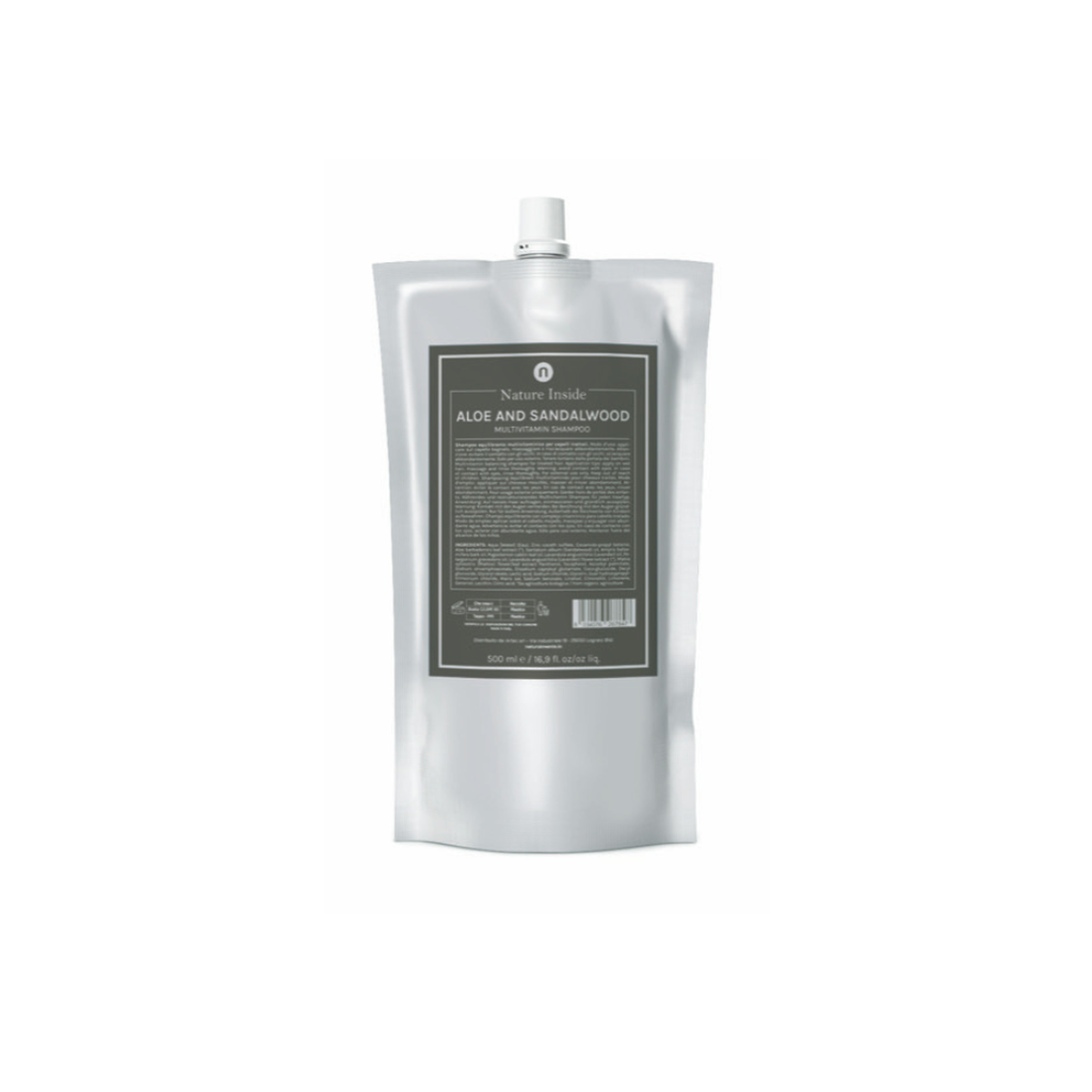 NATURALMENTE Aloe & Sandalwood šampūno 500 ml papildymo pakuotė