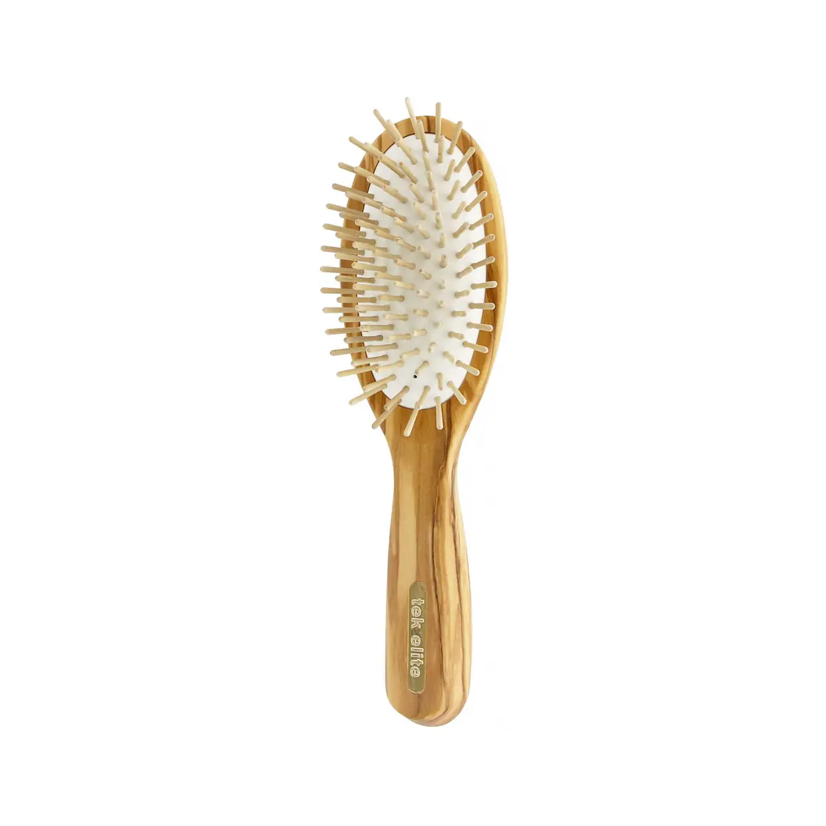 TEK didelis ovalus alyvmedžio plaukų šepetys | Large oval olive wood hair brush, SKU 1520-05