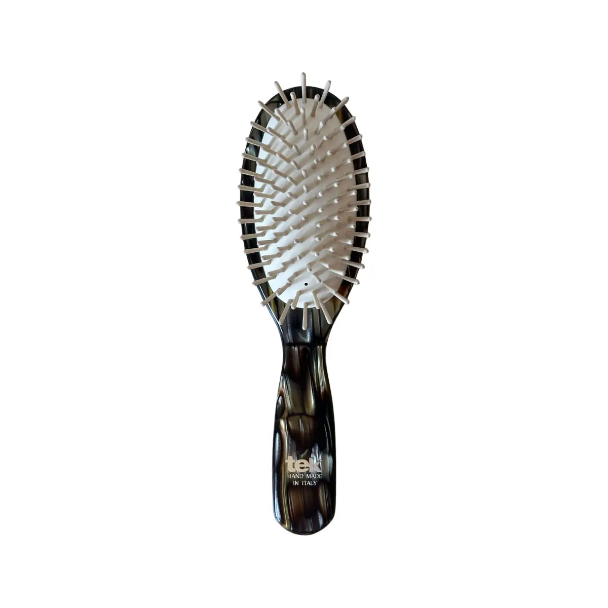 TEK didelis tamsus perlamutrinis ovalus plaukų šepetys | Large dark pearl cellulose acetate oval hair brush, SKU 1520-43