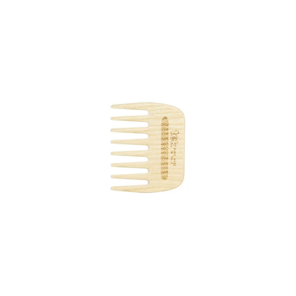 TEK kompaktiškos 9 cm uosio medienos šukos garbanotiems plaukams | Compact 9 cm ash wood comb for curly hair, SKU 2020-03