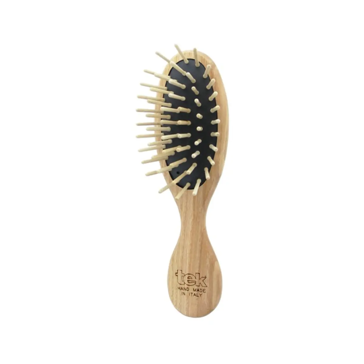 TEK mažas ovalus uosio medienos plaukų šepetys rankinei | Mini oval ash wood travel hair brush, SKU 1320-03