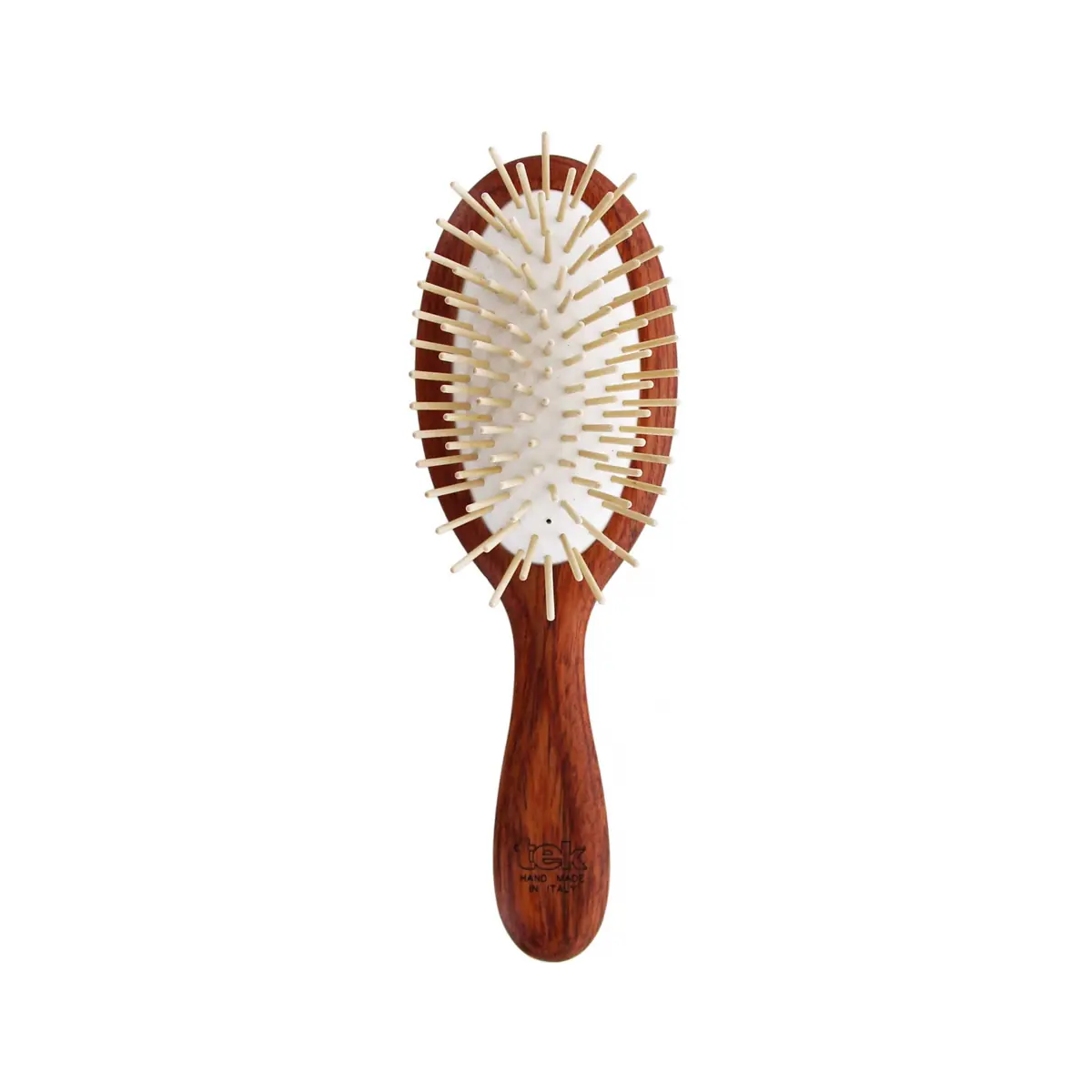 TEK ovalus afrikinio koralmedžio plaukų šepetys ilgais dantukais | Oval African padouk wood hair brush with long pins, SKU 5021-08