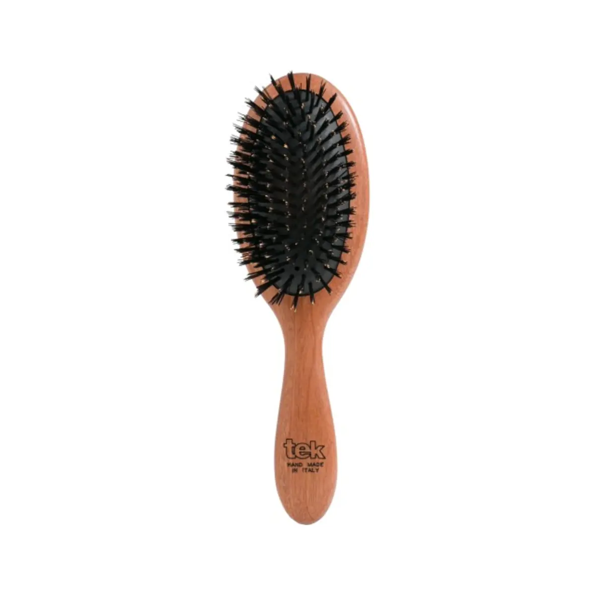 TEK ovalus afrikinio koralmedžio plaukų šepetys veganiškais šereliais | Oval African padouk wood hair brush with vegan bristles, SKU 5070-08