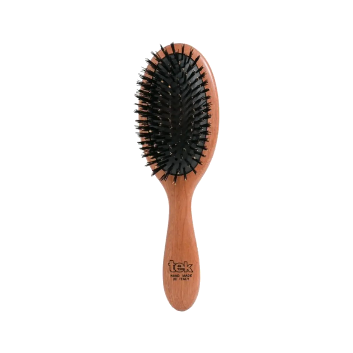 TEK ovalus afrikinio koralmedžio plaukų šepetys veganiškais šereliais | Oval African padouk wood hair brush with vegan bristles, SKU 5070-08