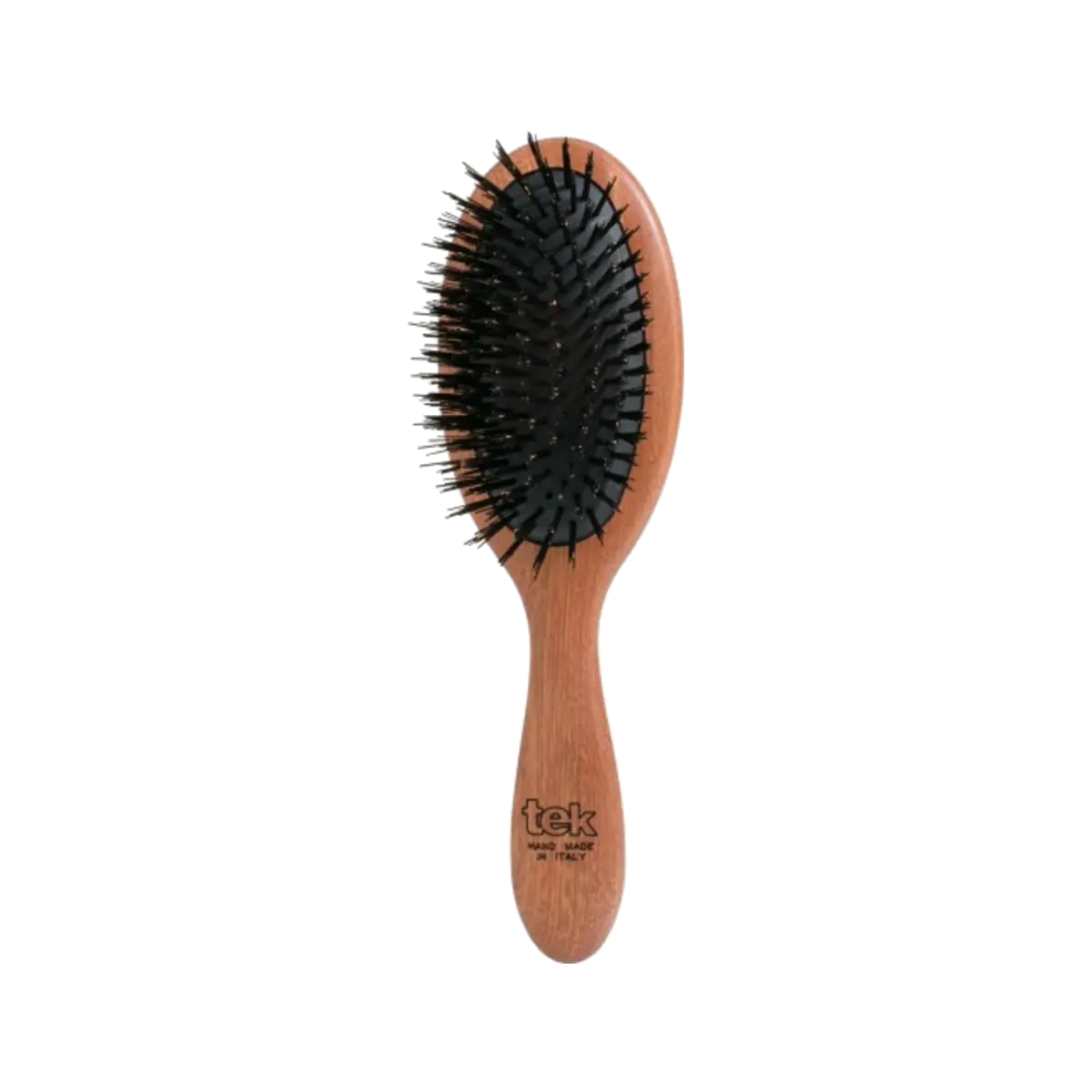 TEK ovalus afrikinio koralmedžio plaukų šepetys veganiškais šereliais ir nailonu | Oval African padouk wood hair brush with vegan bristles and nylon, SKU 5073-08