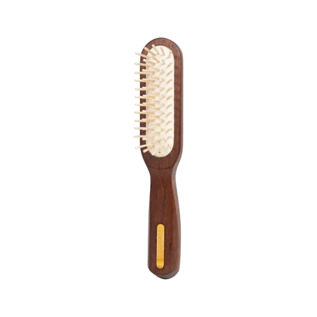 TEK stačiakampis tamsios afrikietiškos ovangkol medienos plaukų šepetys | Rectangular dark African ovangkol wood hair brush, SKU 1620-07