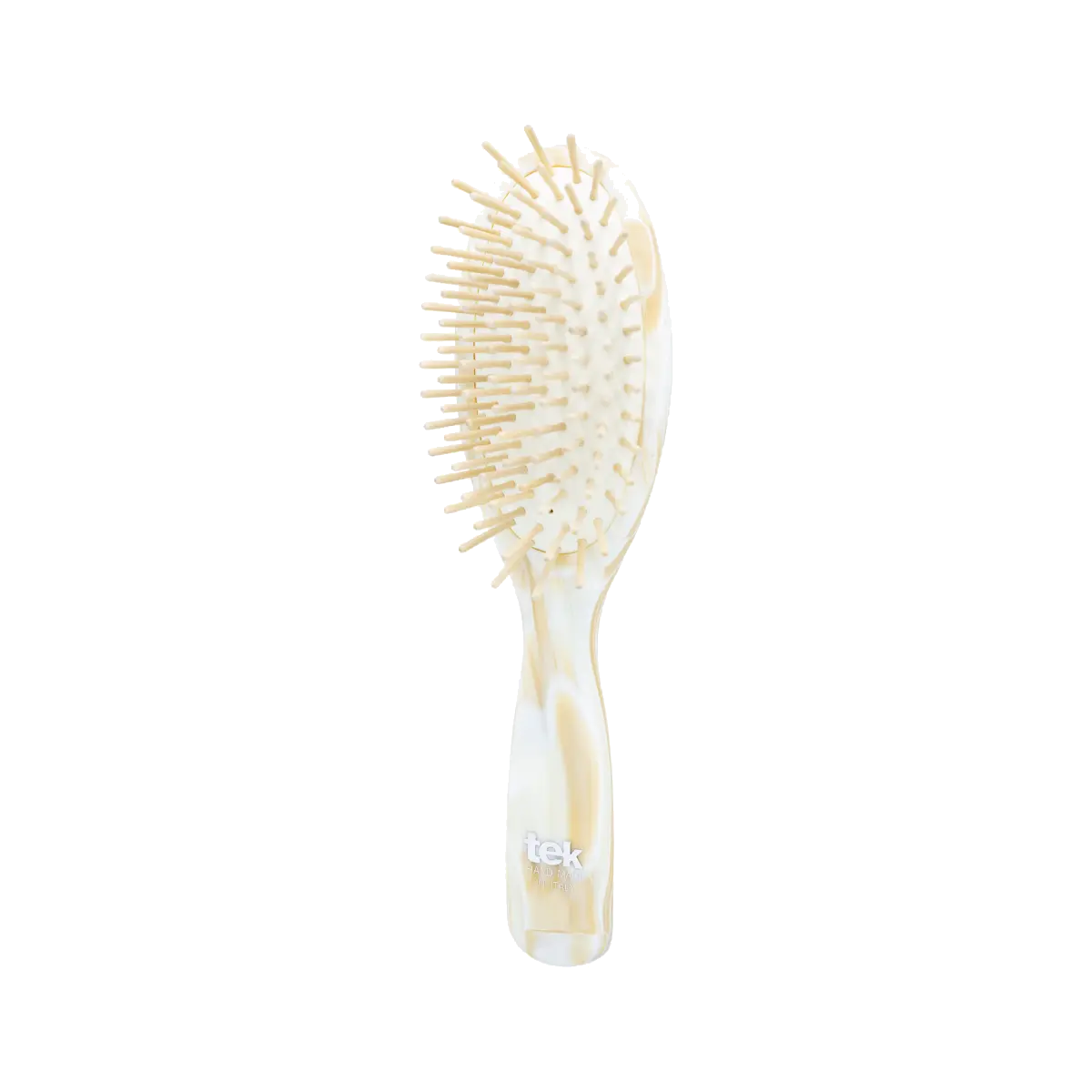 TEK šviesus perlamutrinis ovalus plaukų šepetys | Light pearl cellulose acetate oval hair brush, SKU 1520-40