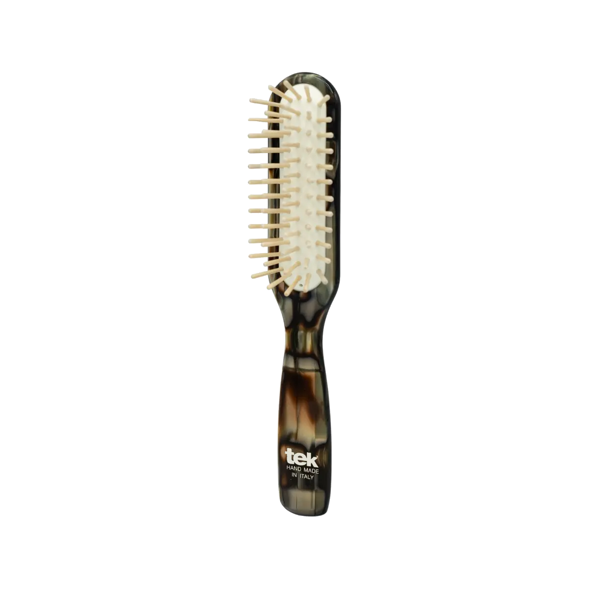 TEK tamsus perlamutrinis stačiakampis plaukų šepetys | Dark pearl cellulose acetate rectangular hair brush, SKU 1620-43