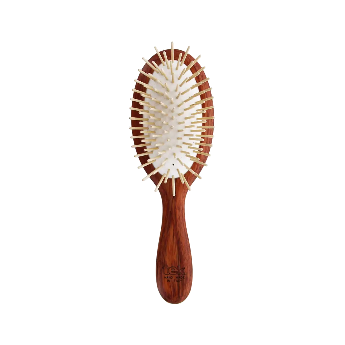 TEK ovalus afrikinio koralmedžio plaukų šepetys ilgais dantukais | Oval African padouk wood hair brush with long pins, SKU 5021-08