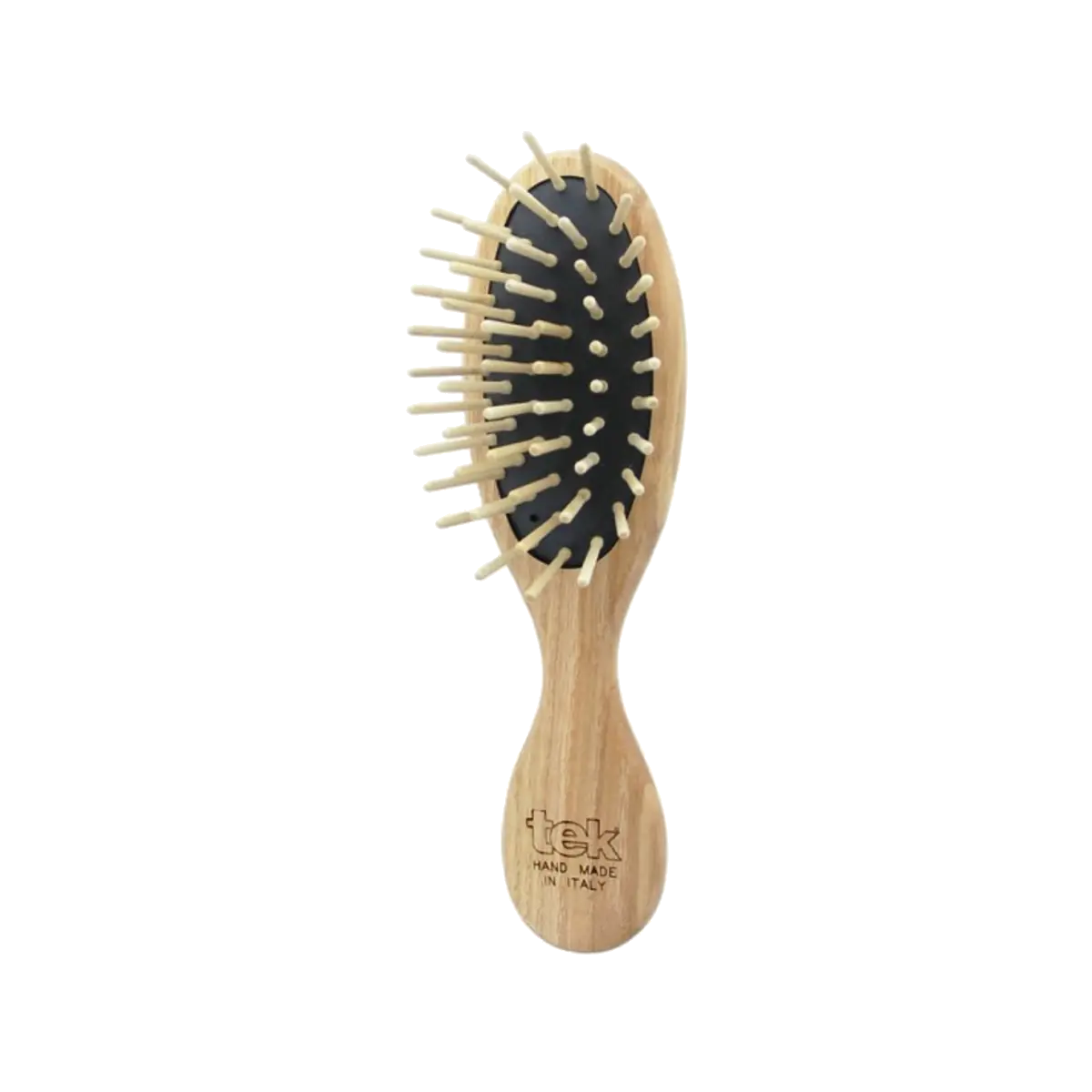 TEK mažas ovalus uosio medienos plaukų šepetys rankinei | Mini oval ash wood travel hair brush, SKU 1320-03