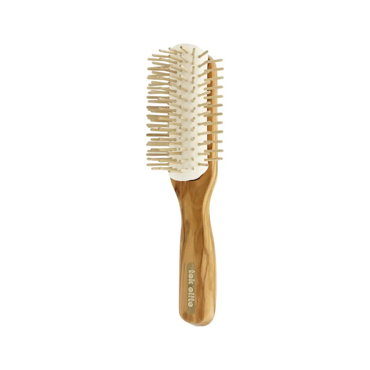 TEK pusapvalis alyvmedžio plaukų šepetys | Half-round olive wood hair brush, SKU 1120-05
