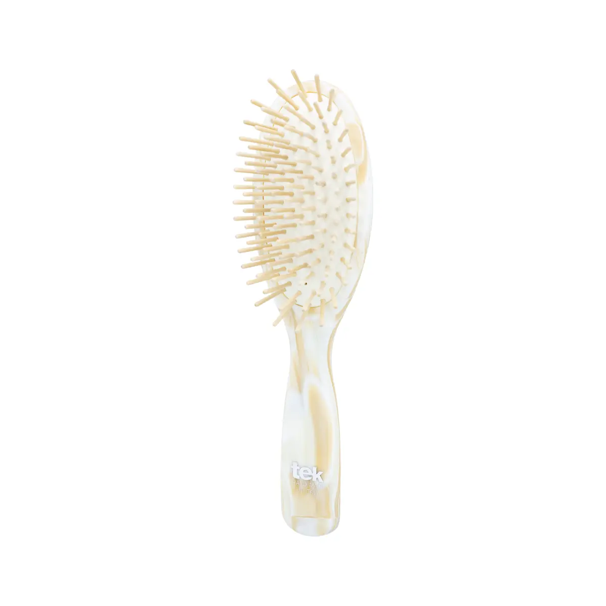 TEK šviesus perlamutrinis ovalus plaukų šepetys | Light pearl cellulose acetate oval hair brush, SKU 1520-40