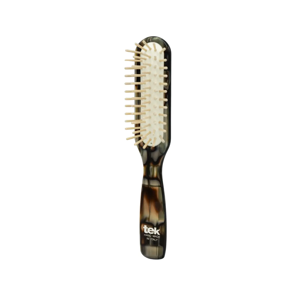TEK tamsus perlamutrinis stačiakampis plaukų šepetys | Dark pearl cellulose acetate rectangular hair brush, SKU 1620-43